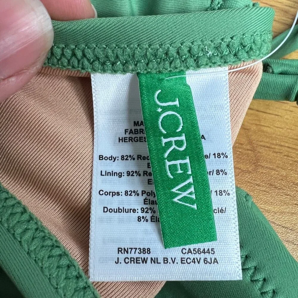 J Crew Balconette Underwire Bikini Top Rustic Willow‎ Green BX612 NWT
